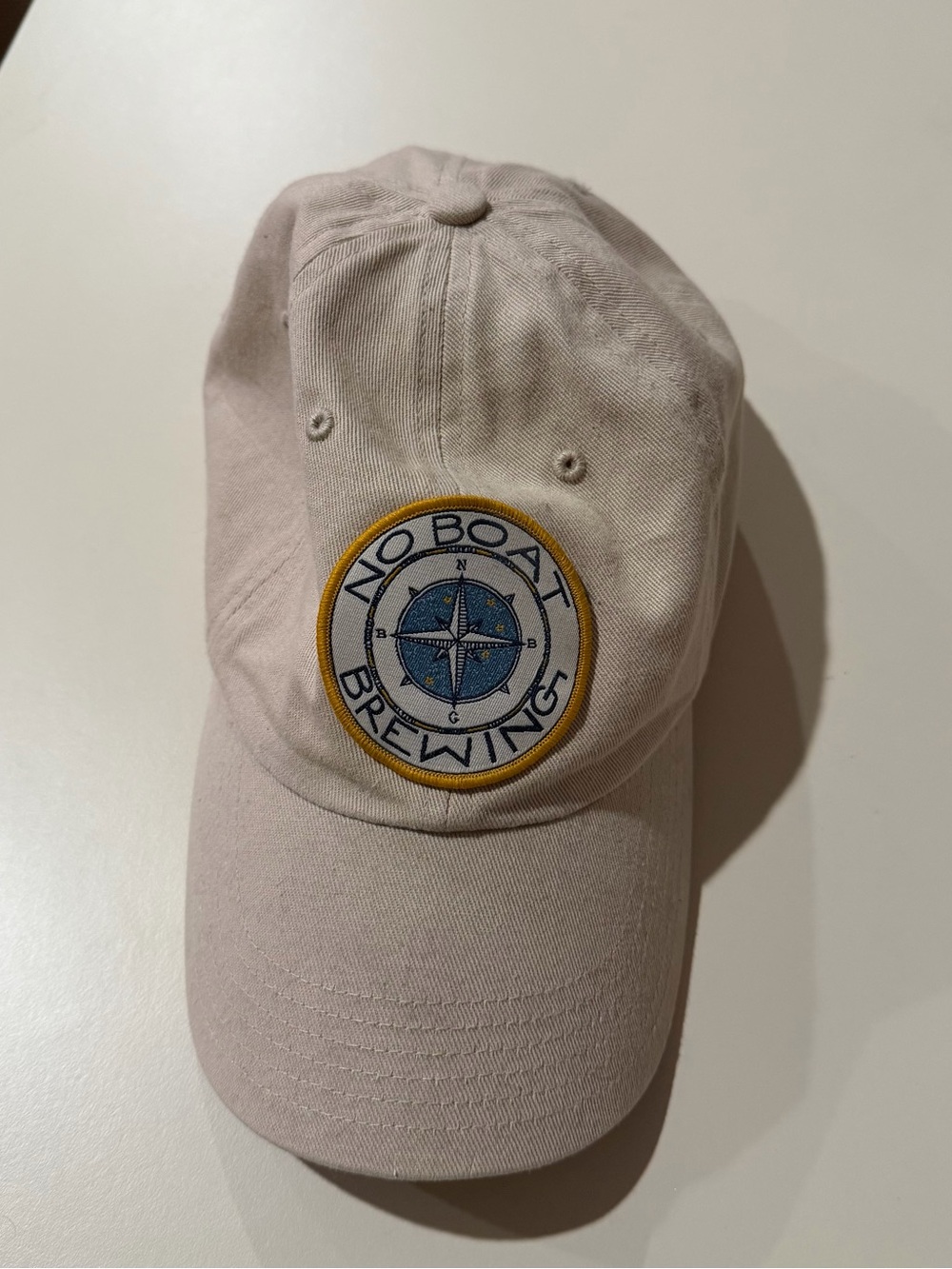 No Boat Brewing Beige Logo Baseball Cap